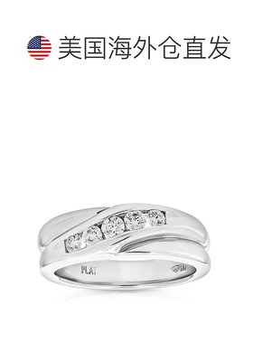 自营 vir jewels1/2 克拉男士 5 石 SI1 净度钻石结婚戒指铂金圆
