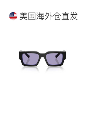自营prada0pr B17s Rectangular Frame Black Acetate Sunglasses