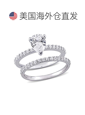 自营 mimi & max2 1/2 CT TGW 梨形切割创造的白色蓝宝石订婚戒指