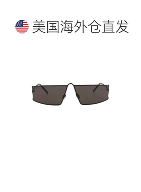 自营saint laurent方形金属太阳镜-黑色-黑色 美国奥莱直发