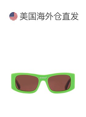 自营Off-White Lucio Brown Rectangular Unisex Sunglasses OERI