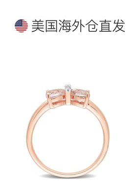 美国直邮julianna b 女士 戒指蝴蝶钻石摩根石玫瑰金蝴蝶结心形