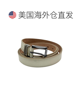 自营Bally 6305260 女士弧形骨色鳄鱼皮腰带 - 白色 美国奥莱直发