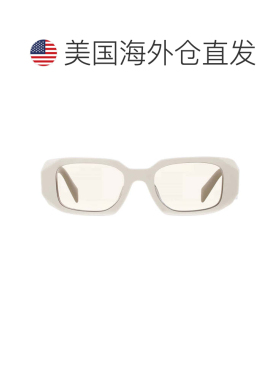 自营Prada Light Brown Rectangular Ladies Sunglasses PR 17WSF
