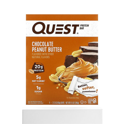 香港直发Quest Nutrition巧克力花生酱蛋白棒抗饿原料丰富4根 - 图3