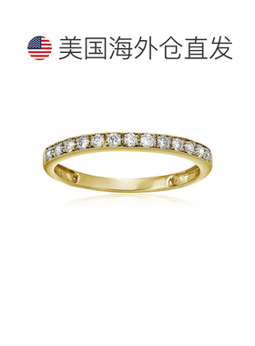 自营 vir jewels1/4 克拉钻石结婚戒指，带锯状滚边 14K 白金或黄