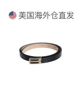 自营victoria beckham黑色Dorian框架腰带微纹理腰带-粉红色 美国