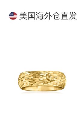 自营 Ross-Simons 意大利 14kt 黄金闪光图案戒指 - 黄色 美国奥