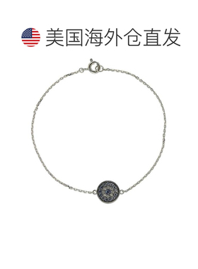 自营Suzy Levian 纯银蓝宝石和钻石口音圆形手链 - 蓝色 美国奥莱
