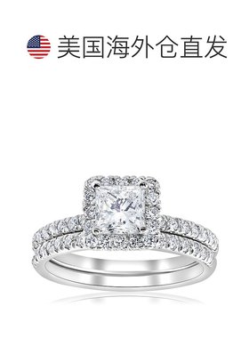 自营 pompeii3pompeii 32 5/8 克拉公主方形切割光环钻石订婚结婚