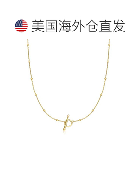 自营Ross-Simons 18kt Gold Over Sterling Bead-Station Toggle