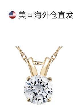 自营 pompeii31/2 克拉钻石单粒吊坠项链（14k 白金或黄金） - 14