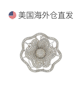 自营Suzy Levian 微密钉纯银方晶锆石花朵戒指 - 白色 美国奥莱直