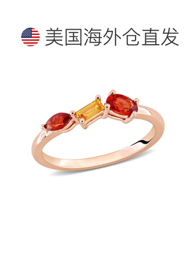 自营Mimi & Max Multi-Gem Three Stone Ring Sterling Silver -