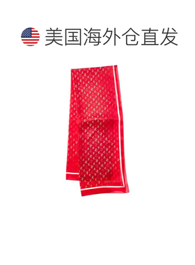 自营Jimmy Choo徽标真丝围巾-红色 美国奥莱直发