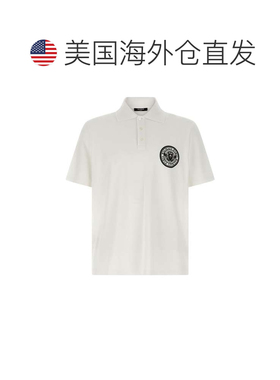 自营Balmain Men's Coin Polo Shirt - white/black 美国奥莱直发