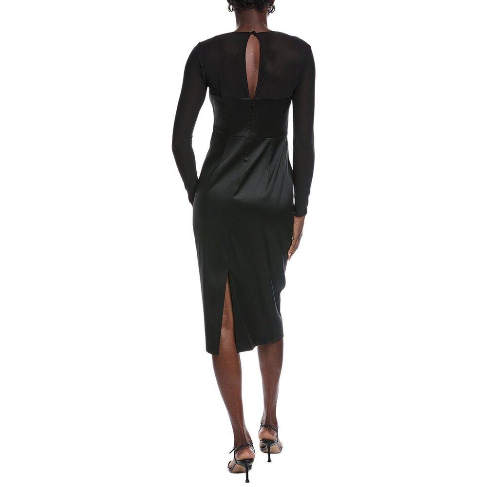 自营Aidan Mattox Solid Mid Dress - black 美国奥莱直发,淘宝优惠券,粉丝福利购,淘宝优惠卷