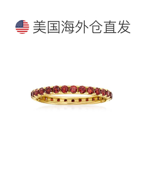 自营Ross-Simons 石榴石永恒戒指 14 克拉黄金 - 红色 美国奥莱直