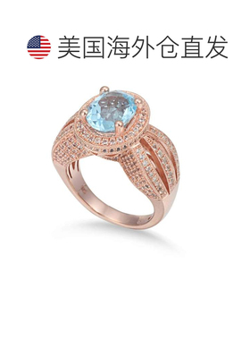 自营 Suzy Levian 纯银 5.18 cttw 蓝色托帕石戒指 - 蓝色 美国奥