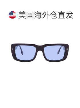 自营Burberry Light Blue Rectangular Men's Sunglasses BE4376U