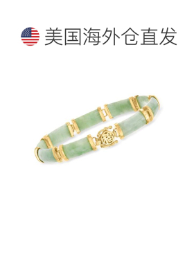 自营Ross-Simons 18kt 黄金配绿色宝石手镯手链 美国奥莱直发