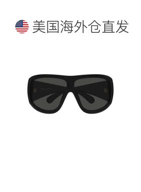 自营saint laurentOversized Shield Sunglasses With Gold Logo