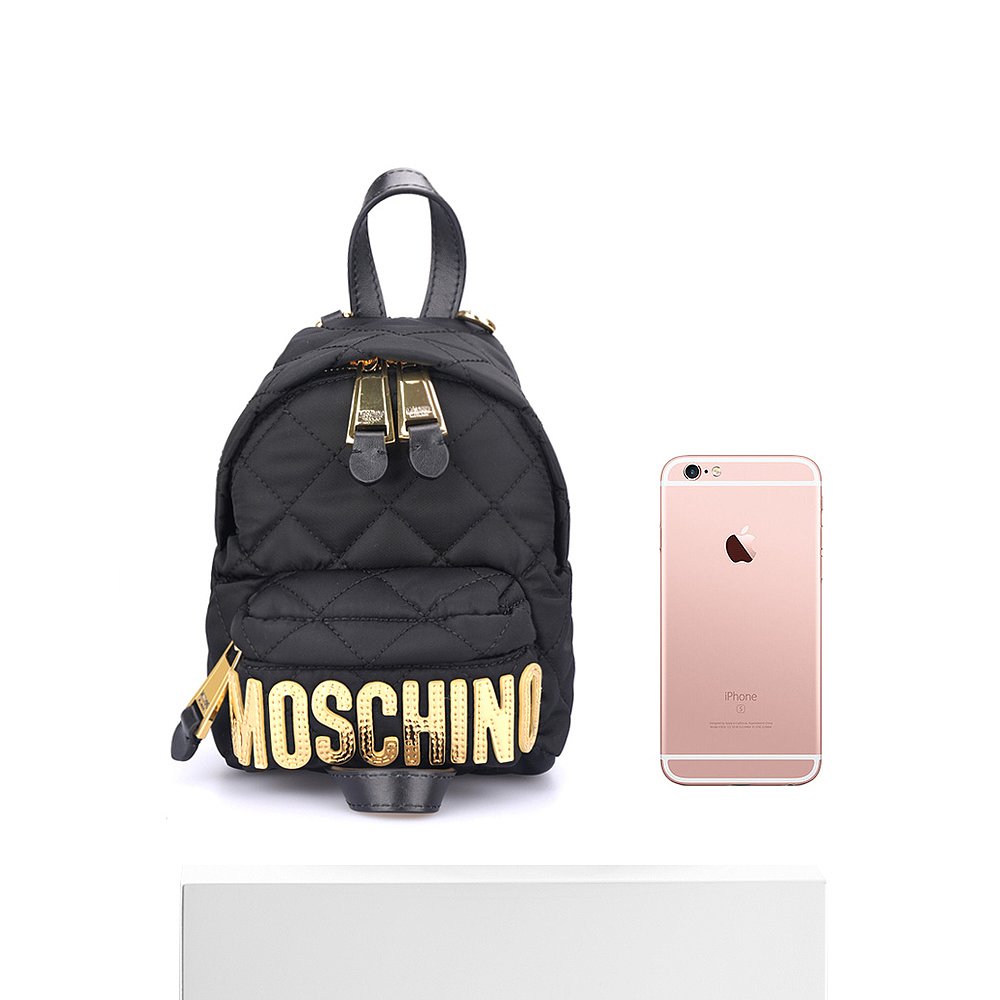 香港直发Moschino 莫斯奇诺 女士黑色双肩包 2B7609 8201 255背包 - 图3