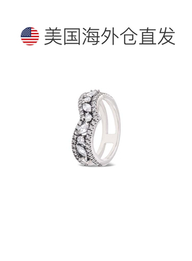 自营Pandora Sparkling Marquise Double Wishbone Ring - - silv