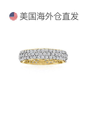 自营 Ross-Simons 14 克拉黄金密镶钻石永恒戒指 - 白色 美国奥莱