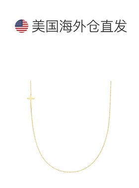 Ross-Simons 意大利 18 克拉黄金垂直十字架项链 - 18 英寸 【美