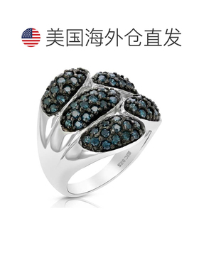 自营 vir jewels 1.60 克拉蓝色钻石戒指 .925 纯银镀铑 - 银 美