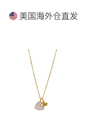 自营 adornia抗锈蚀 14k 镀金珍珠母贝心形吊坠项链 - 白色 美国