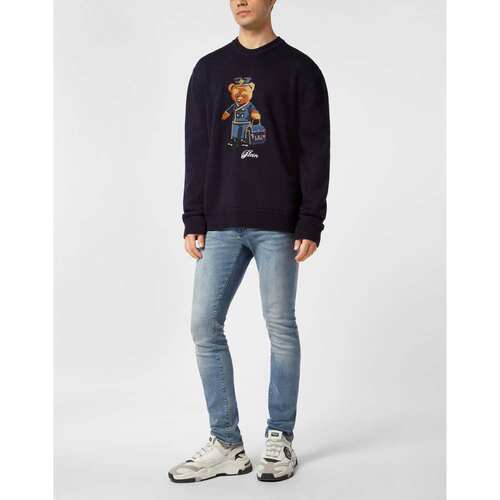 自营philipp pleinRound Neck Knitted Pullover Reception Teddy - 图2