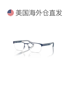 自营emporio armani0ea1162 Rectangular Semi-Rimless Metal Sun