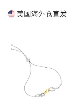 自营 vir jewels1/10 cttw 钻石 Bolo 手链镀金银无限风格 - 黄色