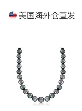自营 Ross-Simons 10-13 毫米黑色养殖大溪地珍珠项链配14克拉白2