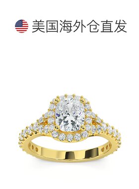 自营 pompeii32 克拉垫形光环实验室培育钻石订婚戒指（14k 金）