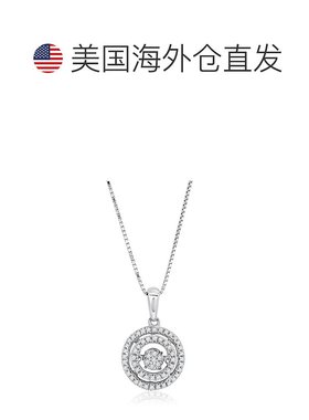 自营 max + stone925 纯银跳舞钻石“无尽的爱”双光环圆形吊坠项