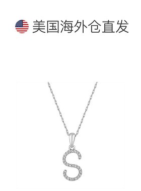 自营 sabrina14k 白金和钻石初始项链 - 白色 s 美国奥莱直发吊坠