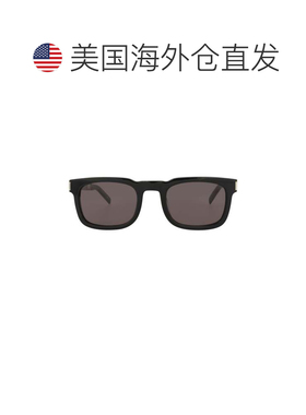 自营saint laurent方形镜框回收醋酸纤维太阳眼镜-黑色银色黑色