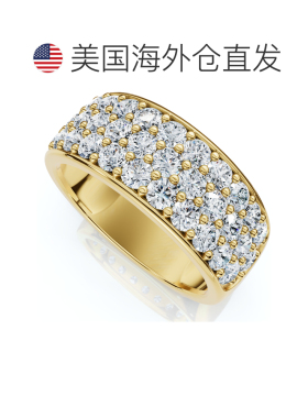 自营pompeii31 1/2Ct Pave 3-Row Diamond Wedding Anniversary R