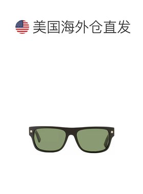 自营 zegna杰尼亚EZ0088矩形太阳镜-黑绿色 美国奥莱直发