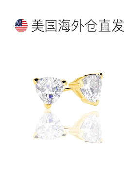 自营Suzy Levian 黄色纯银万亿形状立方氧化锆耳钉 - 黄色 美国奥