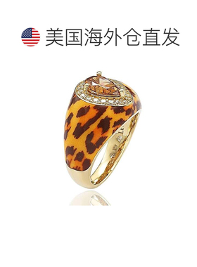 自营 Suzy Levian Gold over Silver Brown 梨形切割立方氧化锆豹