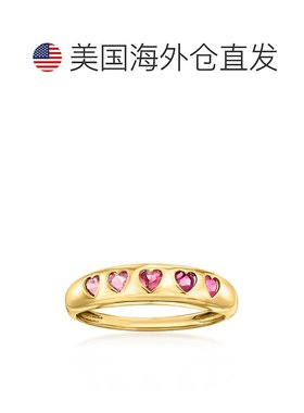 自营 Ross-Simons Multi-Gemstone Hearts Ring in 14kt Yellow G