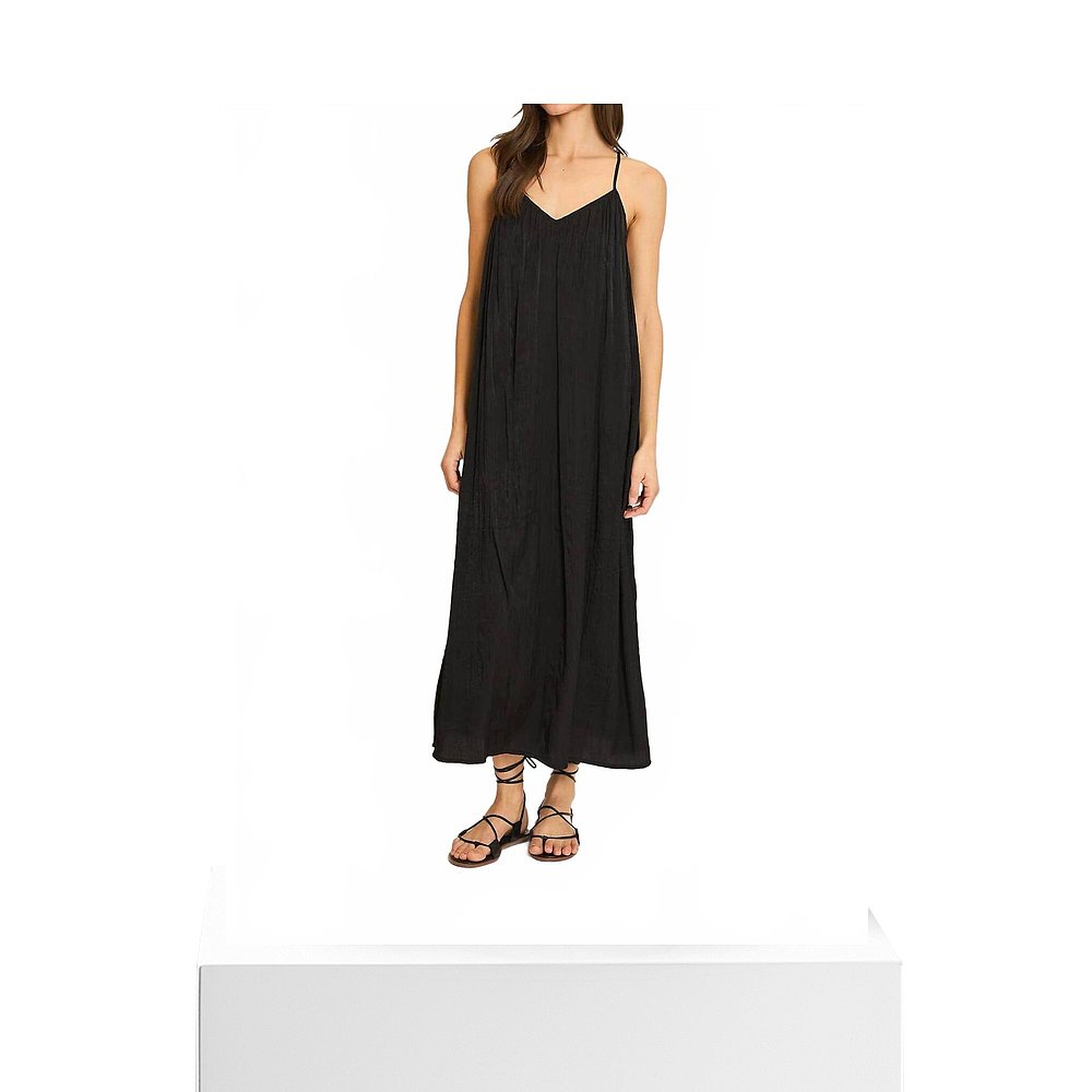 自营wishlistCrinkle Midi Dress In Sea Urchin Black - sea urc - 图3
