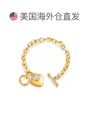 自营liv oliver18k 金心形吊饰装饰手链 - 金 美国奥莱直发