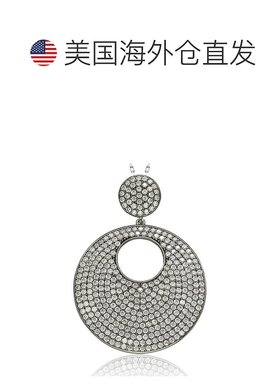 自营 Suzy Levian 黑色纯银方晶锆石吊坠 - 黑色 美国奥莱直发