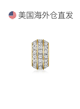 自营Ross-Simons Lab-Grown Diamond 3-Row Rolling Charm in 18k
