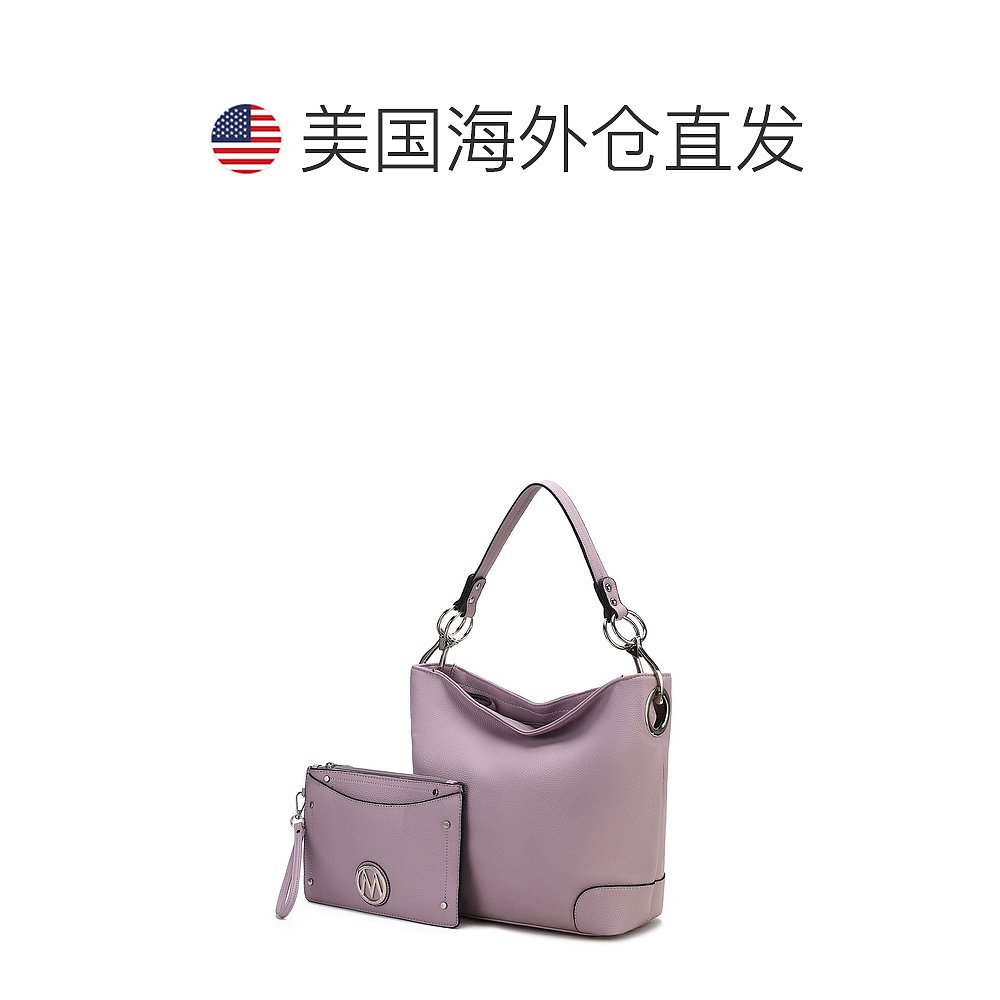 自营 mia k collectionViviana Women's 2Pcs Hobo Bag with Wris - 图1